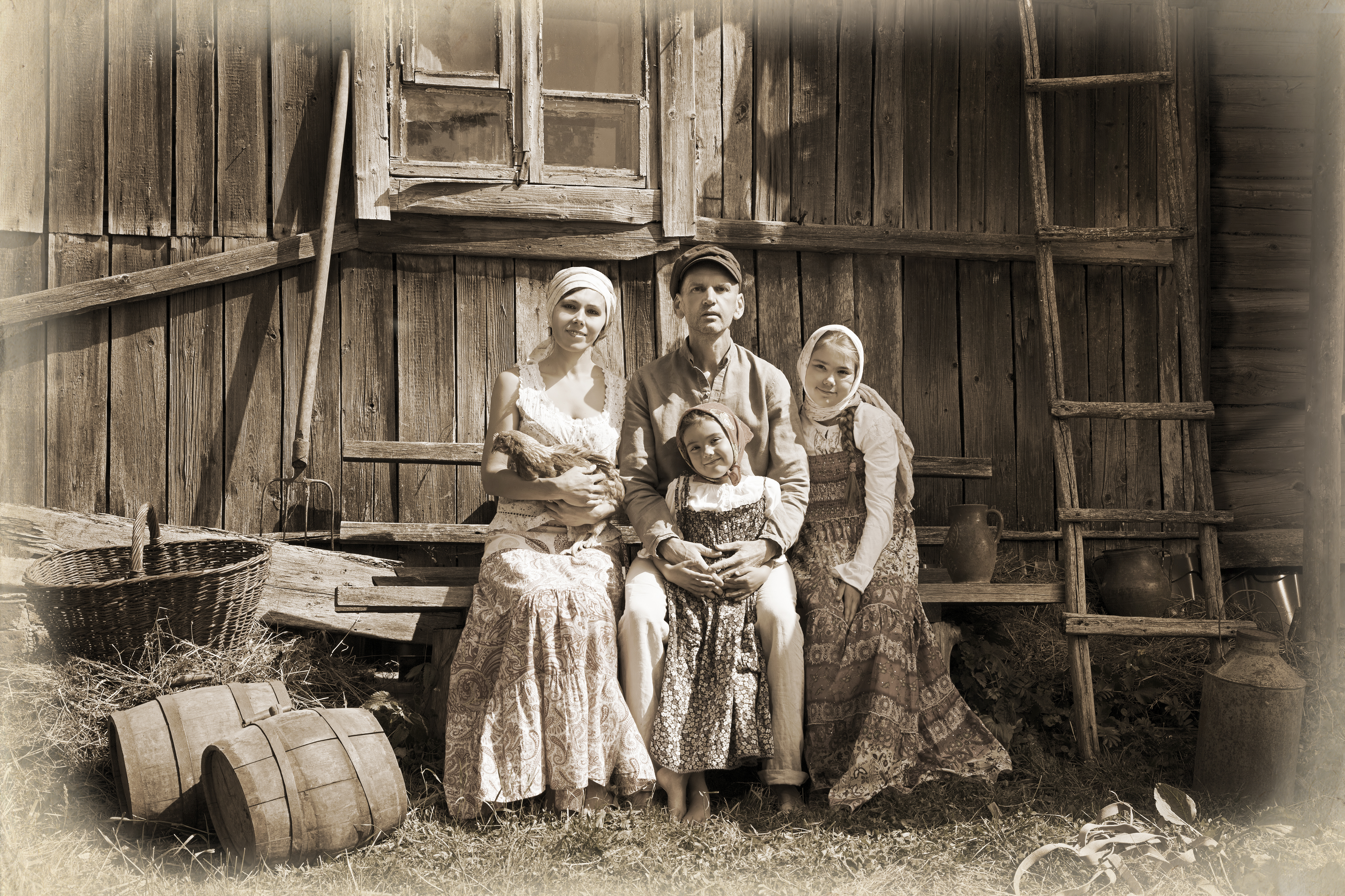 Historic photograph of Scots-Irish immigrant family in 19th century America